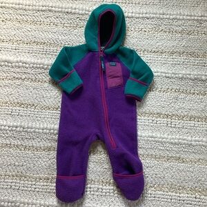 L.L.Bean 3-6 Months Infants' Retro Mountain Classic Fleece Bunting, Colorblock